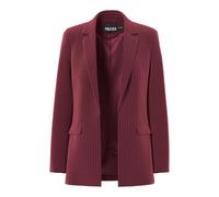 Pieces - Blazer sartoriale bordeaux con motivo gessato in coordinato-Rosso S