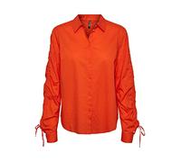 Pieces Pcbrenna LS Detail Shirt BC, Rosso/Arancione, L