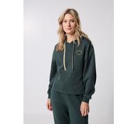 Pieces - Pcchilli Ls Heart Hoodie D2D Verde - Abbigliamento M Verde