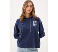 Pieces - Pcchilli Ls Washed Patch Jrs Hoodi Fc Bc Blu - Abbigliamento XS Blu