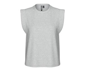 PIECES Pcchilli Summer SL Top Noos BC, Chiaro Grigio Melange, XS