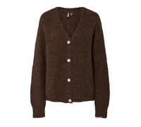 PIECES Pccleo LS V-Neck Knit Cardigan Noos BC, Hot Fudge, S