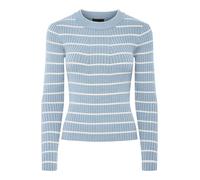 Pieces Pccrista LS O-Neck Knit Noos BC Maglione Lavorato a Maglia, Blu di Cachemire, L Donna