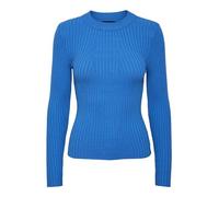 PIECES Pccrista LS O-Neck Knit Noos BC Pullover, Blu Francese, XS Donna