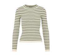 PIECES Pccrista LS O-Neck Knit Noos BC Maglione, tè/Strisce: Betulla, M Donna