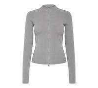 PIECES Pccrista LS Zip Knit Cardigan Noos BC, Ultimate Grey, XS Donna