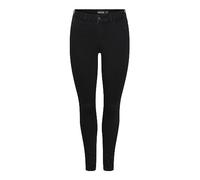 PIECES PCDELLY SKN MW BLC Noos Jeans, Black Denim, S/32 Donna