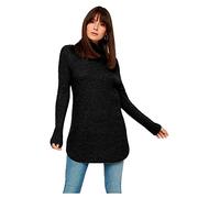 PIECES PCELLEN LS Long Knit Noos Maglione, Nero, XL Donna