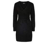 PIECES Pcellen LS Wrap Knit Dress Noos BC Vestito, Nero, M Donna