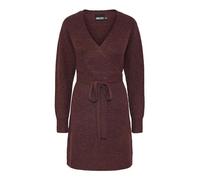 PIECES Pcellen LS Wrap Knit Dress Noos BC Vestito, Tawny Port, XL Donna