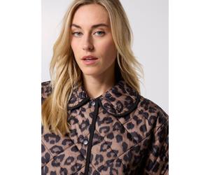 Pieces - Pcemily Short Print Quilt Jacket Noos Bc Marrone - Abbigliamento L Marrone