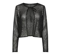 PIECES Pcjack LS Rev. Cardigan Jrs Pwp, Nero, M Donna