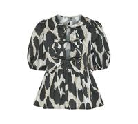PIECES Pcjade 2/4 O-Neck Top D2d Camicia a Maniche Lunghe, Black/AOP: Leone, S Donna