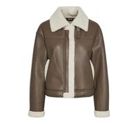 PIECES Pcjanelle-Giacca Corta W. Fur, Morel/Dettaglio: Betulla, XS Donna