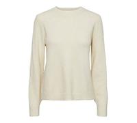 PIECES Pcjanita Noos BC-Maglia di Lana con Scollo Rotondo Maglione, Bianco e Grigio, XL Donna