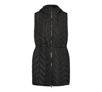PIECES Pcjasmin SL Long Vest Mm Gilet Trapuntato, Nero, S Donna