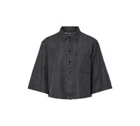 PIECES Pcjasmine 3/4 Cropped Shirt, Denim Nero, XL Donna