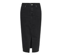 PIECES Pcjessie HW Denim Midi Skirt Noos Exp Gonna in Jeans, Nero, Medium Donna