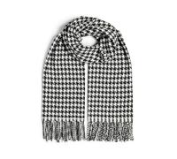PIECES Pcjira Wool Scarf Noos, Sciarpa Donna, Black/Aop: Check, Taglia unica
