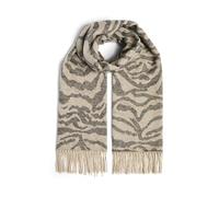 PIECES Pcjira Wool Scarf Noos, Sciarpa Donna, White Pepper/Aop:Tiger, Taglia unica