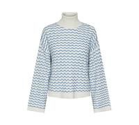PIECES Pcjoyce LS Oversize Roll Neck Knit BC Pullover, Cloud Dancer/Modello: French Blue, XL Donna