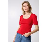 Pieces - Pcjuline Ss Rev Knit Tee Bc Rosso - Abbigliamento XS Rosso