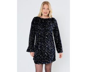 Pieces - Pckam Ls Deep Back Bow Dress Bc Nero - Abbigliamento M Nero