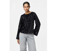 Pieces - Pckam Ls Deep Back Bow Top Jrs Noos Bc Nero - Abbigliamento XL Nero