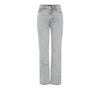 Pieces Pckelly HW Straight Jeans LG Noos BC, Denim Grigio Chiaro., 28W x 30L