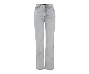 Pieces Pckelly HW Straight Jeans LG Noos BC, Denim Grigio Chiaro., 28W x 30L