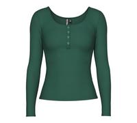 PIECES Pckitte LS Top Noos BC Maniche Lunghe, Colore: Verde Trekking, XL Donna