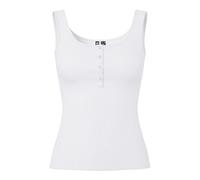 PIECES Pckitte Tank Top Noos Bc, Canottiera Da Donna, Bianco Brillante, L