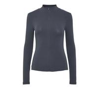 Pieces Pckitte Zip LS T-Neck Top Noos BC Maglietta a Maniche Lunghe, Ombré Blu, M Donna