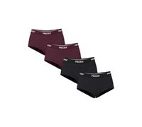 Pieces PCLOGO Lady - Boxer da Donna, Confezione da 4, Winetasting 1, M