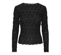 PIECES Pclola LS O-Collo Top Camicia da Donna, Nero, XS