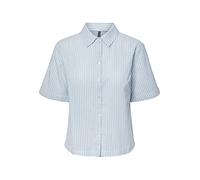 PIECES PCLORNA SS Shirt BC Camicia da Donna, Airy Blue/Stripes:Stripes, S