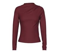 PIECES Pcmadison LS Draped Top Noos BC a Maniche Lunghe da Donna, Tawny Port, M