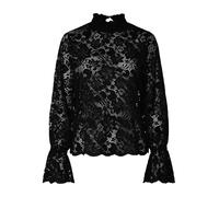 PIECES Pcmaita LS Lace Top Wvn BC, Nero, M Donna