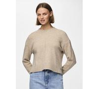 Pieces - Pcmalou Ls O-Neck Cutline Knit Noos Bc Beige - Abbigliamento M Beige