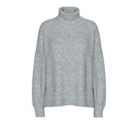 PIECES Pcmalou LS Rollneck Knit Noos BC Maglione Lavorato a Maglia, Melange Grigio Medio, S Donna