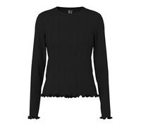 PIECES Pcmarie LS O-Neck Poin Top Jrs Noos BC, Nero, S