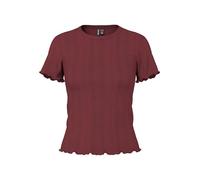 PIECES Pcmarie SS O-Neck Poin Top Jrs Noos BC, Tawny Port, L