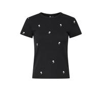 PIECES Pcmay SS Embroidery Tee Jrs BC, Nero, L