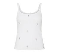PIECES Pcmay Strap Embroidery Top Jrs BC, Bianco, L
