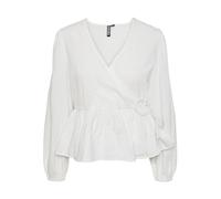 PIECES Pcmilla LS Wrap Top, Bianco, S