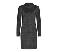 PIECES Pcmonica LS Glitter Dress Noos Vestito, Nero/Dettaglio: Argento, M Donna