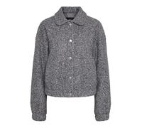 PIECES Pcnadia-Giacca Corta, Melange Grigio Medio, XS Donna