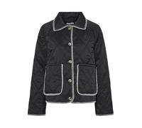 PIECES Pcnaima Quilted Stitch Detail Jacket, Black/Detail:Cloud Dancer Tread, S