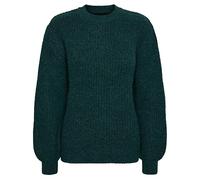 PIECES Pcnanna LS O-NCK Loose Wool Knit Noos BC Maglione, Trekking Green, XS Donna