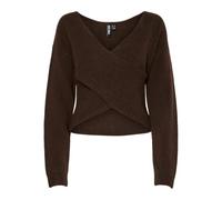 PIECES Pcnanu LS Rev Drape Knit BC, Hot Fudge, L Donna